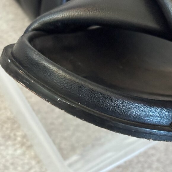 Anine Bing Black Lizzie Criss-Cross Leather Slides - Picture 4 of 8